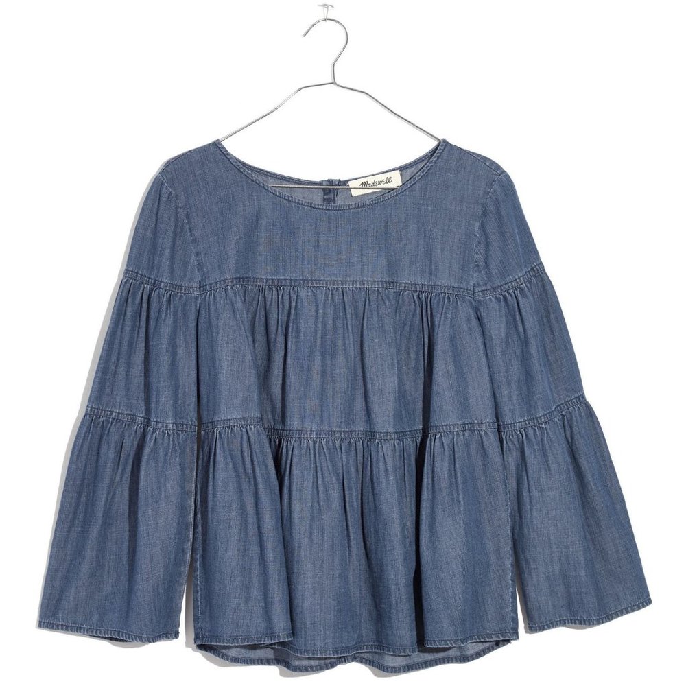 Madewell Tiered Denim Top